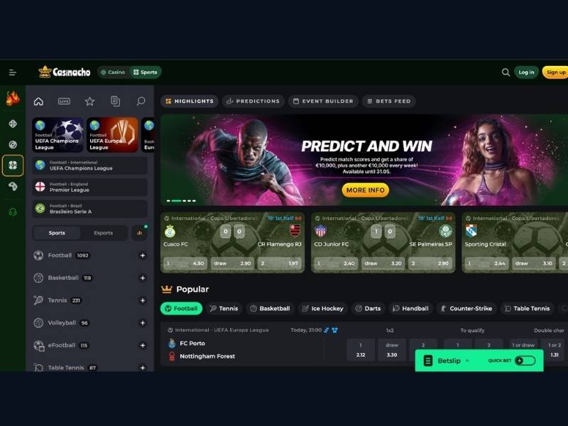 Cashback sulle perdite live e rakeback di Casinacho Casino Nacho Casino per l'Italia